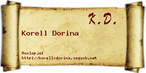 Korell Dorina névjegykártya